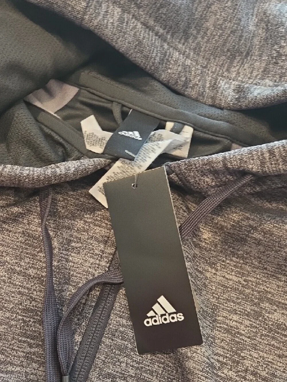 adidas Youth Gray Heather Full-Zip Hoodie